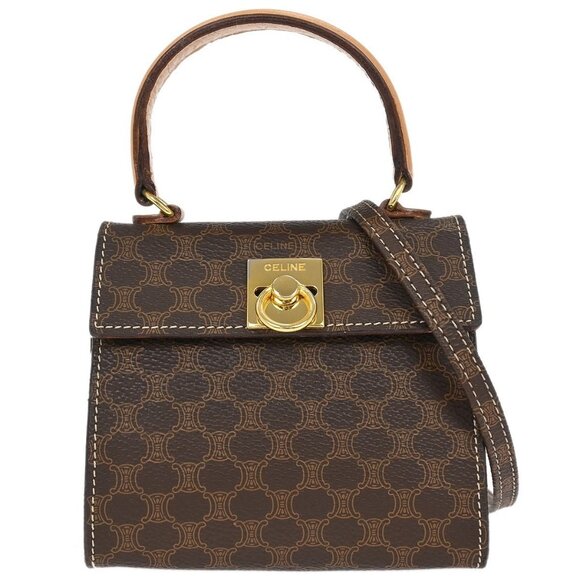Celine Brown Macadam 2way Handbag M14 196228 - Picture 1 of 9